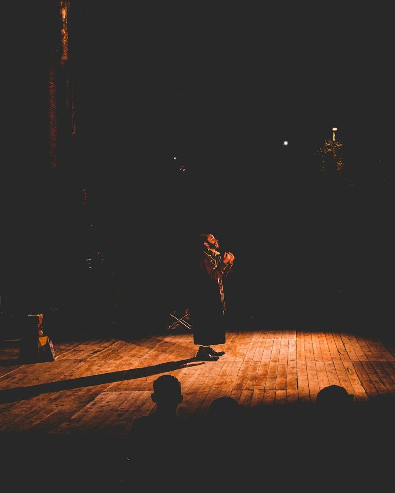 Actor alone on stage
